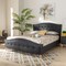 Baxton Studio Felisa Charcoal Upholstered and Button Tufted King Size Platform Bed 156-9505 - alternate 6